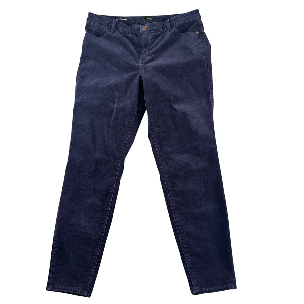 Talbots‎ Navy Blue Corduroy Jeggings Womens 10P Slim Fit Stretch Pants Mid Rise